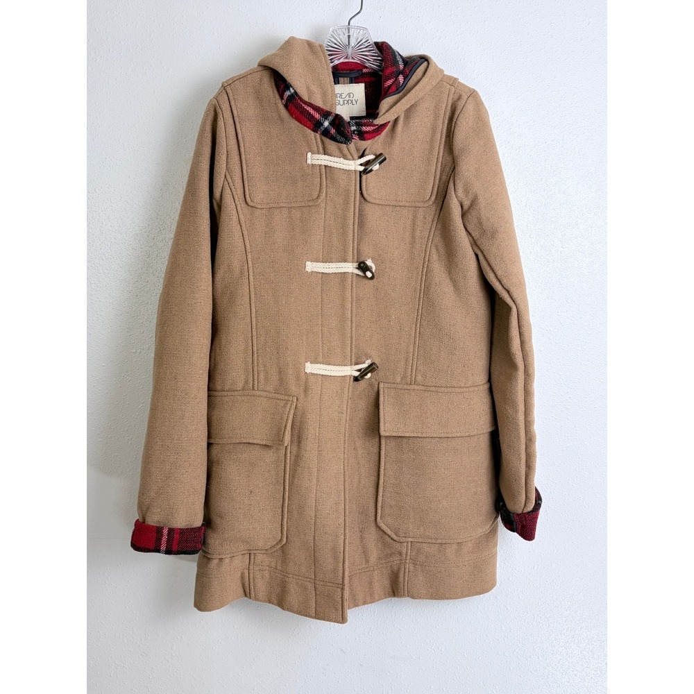 Thread & Supply Waldorf Camel Hooded Toggle Duffle Coat.